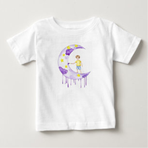 Camiseta De Bebé Niño pintando luna creciente