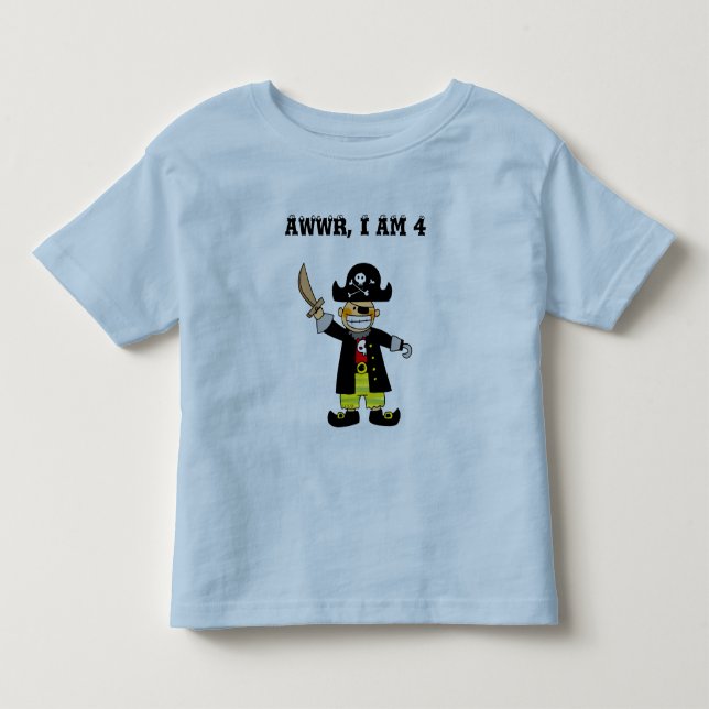 Camiseta De Bebé Niño pirata de 4 años (Anverso)