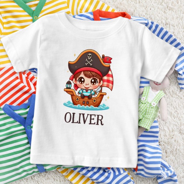 Camiseta De Bebé Niño pirata de marinero y barco pirata (Subido por el creador)