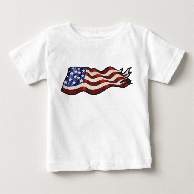 Camiseta De Bebé Niño que agita de la bandera americana (Anverso)