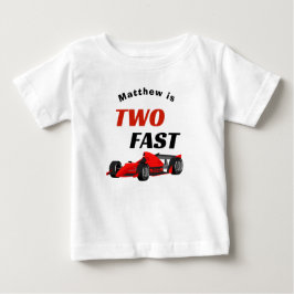 Camiseta De Bebé Niño Rápido Cumpleaños 2º Coche de Carreras Rojo