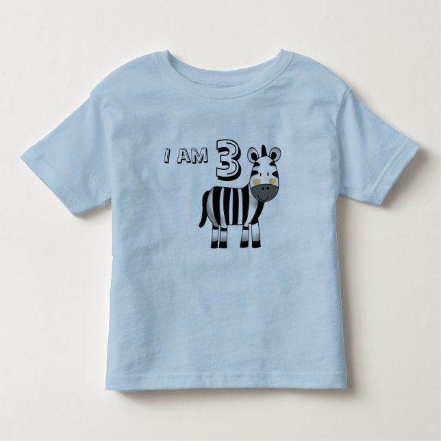 Camiseta De Bebé Niño/regalo de chica de 3 años (cebra) (Anverso)