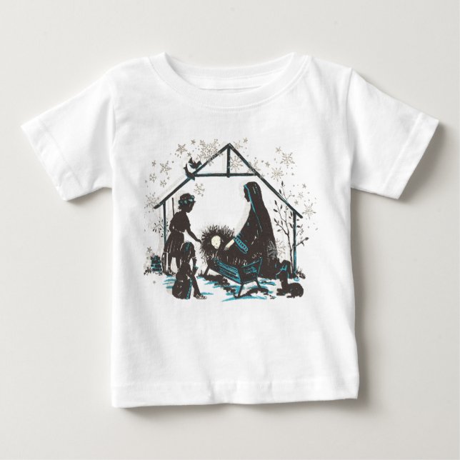 Camiseta De Bebé Niño Religioso Cristiano Jesús Navidades Natividad (Anverso)