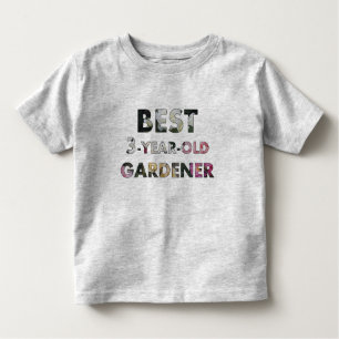 Camiseta De Bebé Niño Rosa de jardinería de 3 años