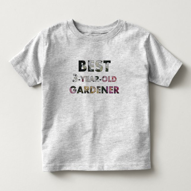 Camiseta De Bebé Niño Rosa de jardinería de 3 años (Anverso)