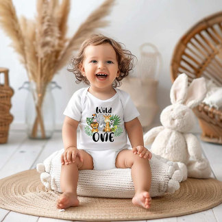 Camiseta De Bebé Niño Salvaje Cumpleaños 1er Cumpleaños Safari de l