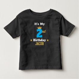 Camiseta De Bebé Niño: Segundo cumpleaños, corona de oro y Personal