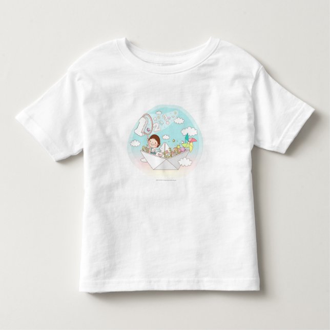 Camiseta De Bebé Niño sentado en un bote de papel (Anverso)