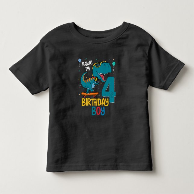 Camiseta De Bebé Niño Trex 4 años (Anverso)