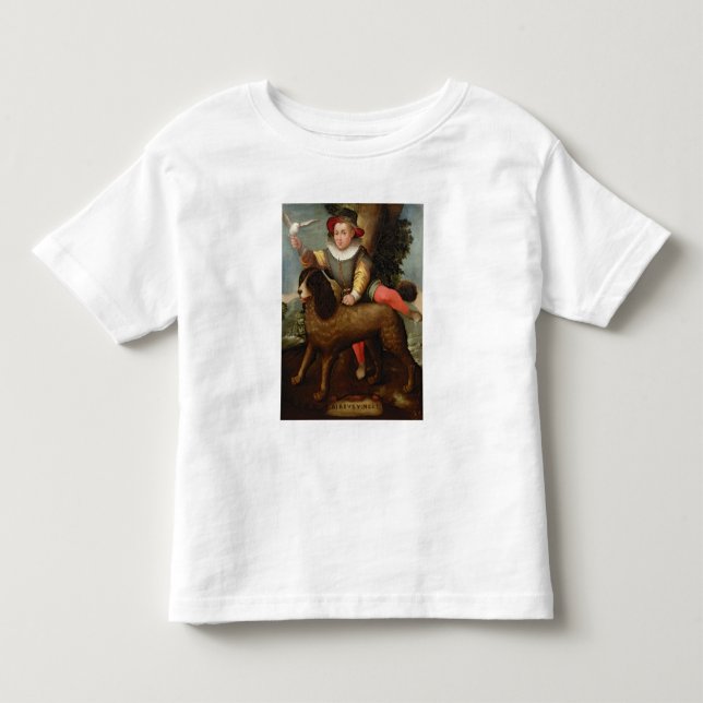 Camiseta De Bebé Niño y perro, "Bibius Vincit" (Anverso)