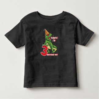 Camiseta De Bebé Niños 3 años cumpleaños de dinosaurios 3.ª Fiesta