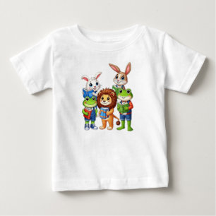Camiseta De Bebé Niños adorables:Animales con libros para gusanos d