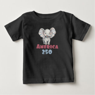 Camiseta De Bebé Niños América 250, Elefante Patriótico