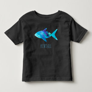 Camiseta De Bebé Niños azules del océano de los pescados de la