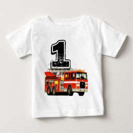 Camiseta De Bebé Niños bebés Primer Camión Rojo de Cumpleaños