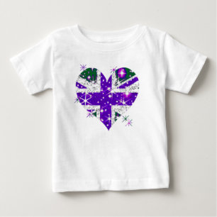 Camiseta De Bebé Niños brillantes del corazón de la bandera