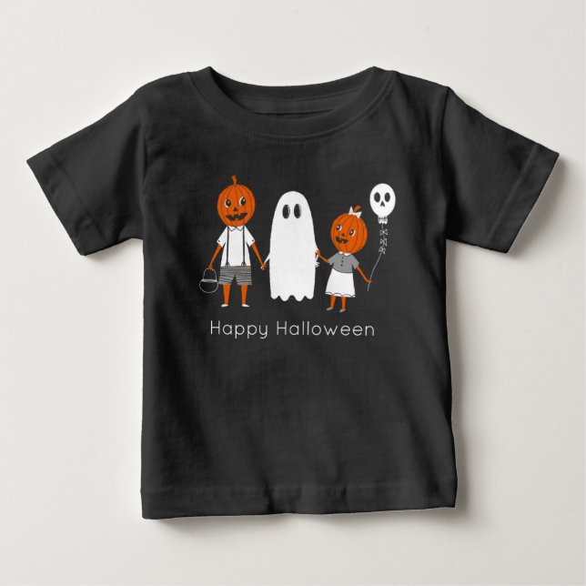 Camiseta De Bebé Niños calabaza Halloween (Anverso)