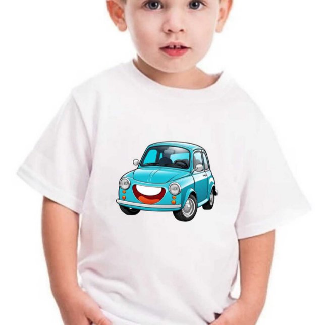 Camiseta De Bebé Niños con carreras de autos Sky Blue Smile (Subido por el creador)