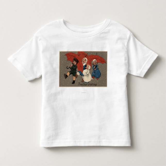 Camiseta De Bebé Niños con los paraguas (Anverso)
