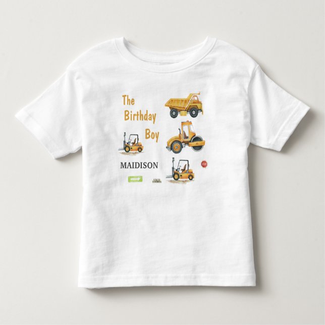 Camiseta De Bebé Niños Construcción Niño Cumpleaños Niño Niño (Anverso)