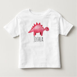 Camiseta De Bebé Niños cuelgan dinosaurios de color rojo y nombran 