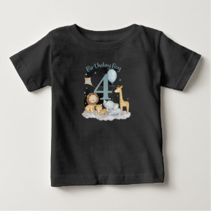 Camiseta De Bebé Niños Cumpleaños 4º Niño Diseño de Animal de Safar