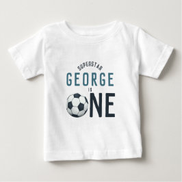 Camiseta De Bebé Niños Cute Blue Soccer Primer Cumpleaños
