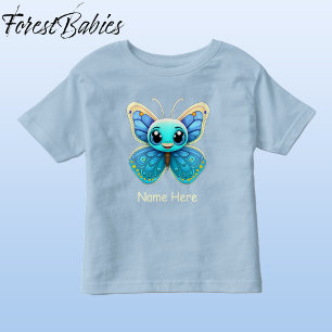 Camiseta De Bebé Niños Cute mariposa azul Personalizado sinusal grá