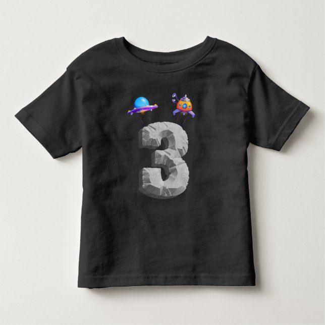 Camiseta De Bebé Niños de 3 años Astronauta de cumpleaños (Anverso)