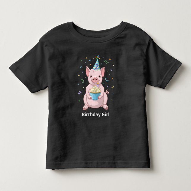 Camiseta De Bebé Niños de cerdo rosados Fiestas de cumpleaños Gorra (Anverso)