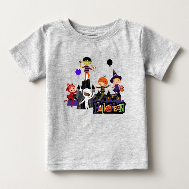 Camiseta De Bebé Niños de Halloween en un niño disfrazado (Anverso)