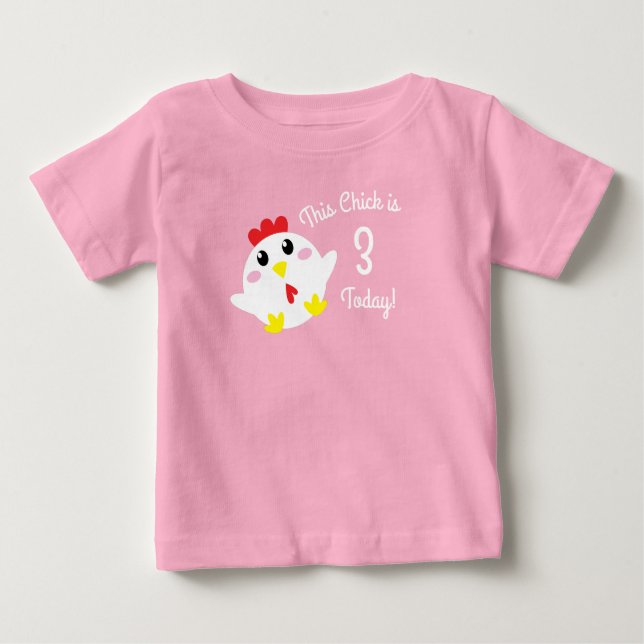 Camiseta De Bebé Niños de la granja de pollo Cute Fiesta de cumplea (Anverso)