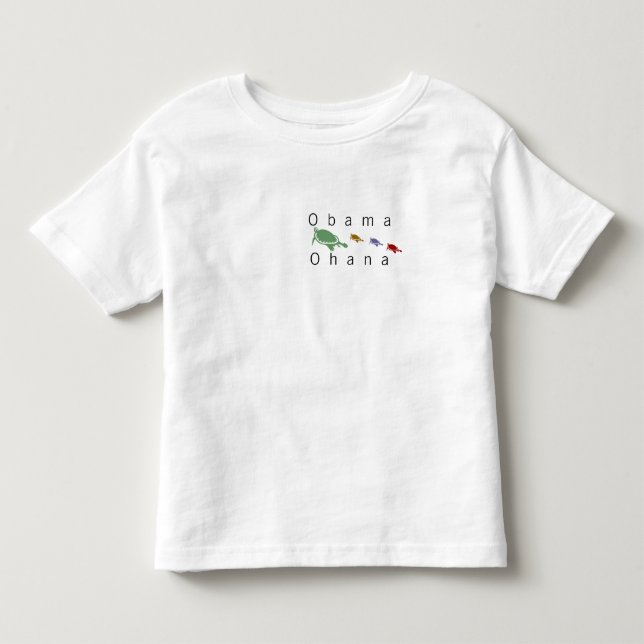 Camiseta De Bebé Niños de las tortugas Obama Ohana (familia hawaian (Anverso)