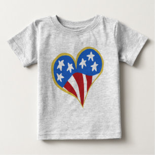 Camiseta De Bebé Niños del corazón de la bandera de los Estados Uni
