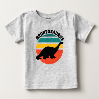 Camiseta De Bebé Niños Dinosaurio Brontosaurus Retro Sunset Dolor