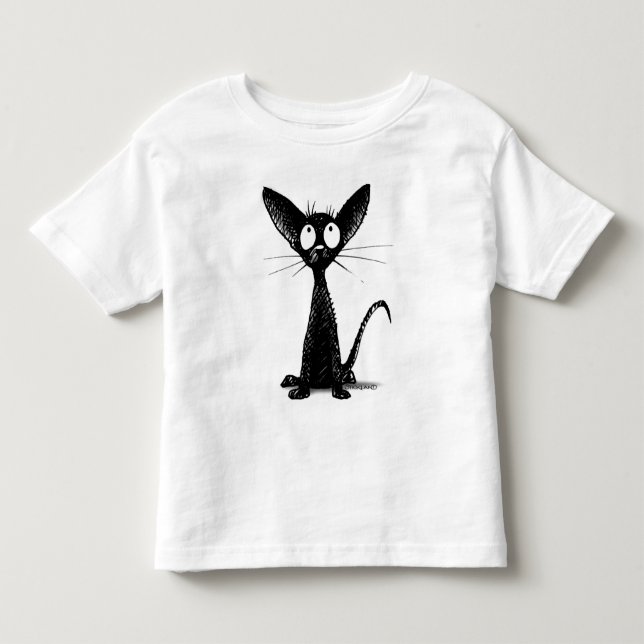 Camiseta De Bebé Niños divertidos del gato negro (Anverso)