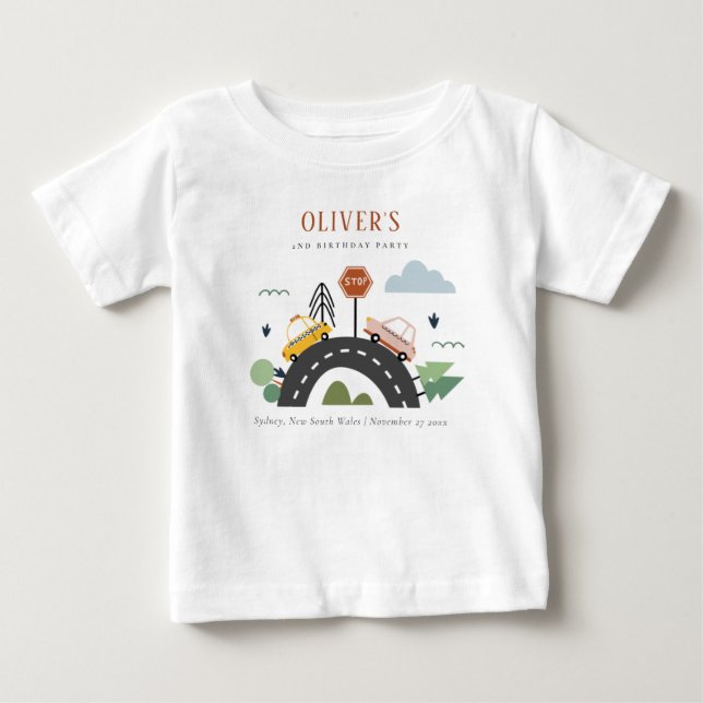 Camiseta De Bebé Niños educados Vehículos Urbanos Carretera Cualqui (Anverso)