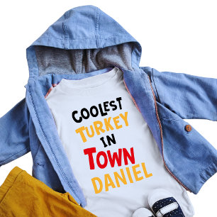 Camiseta De Bebé Niños El Pavo Más Genial de la Ciudad Nombre Color