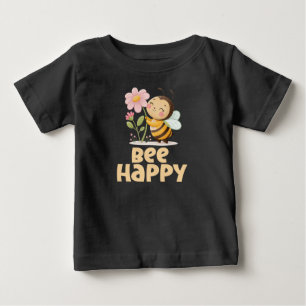 Camiseta De Bebé Niños Felices Abeja, Abeja y Flor Lindos 
