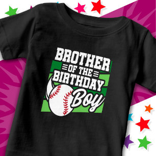 Camiseta De Bebé Niños Fiesta de Béisbol Hermano del Niño Cumpleaño