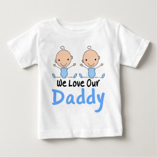 Camiseta De Bebé Niños gemelos aman a papá bebé Tee