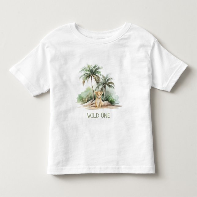 Camiseta De Bebé Niños leones de Safari de la Selva WiILD ONE (Anverso)