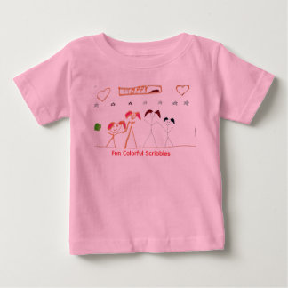 Camiseta De Bebé Niños Lindos Agarrados de la Mano Dibujo con Crayó