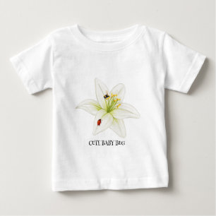 Camiseta De Bebé Niños Lindos mariquita acuarela  Abeja en lirio Fl