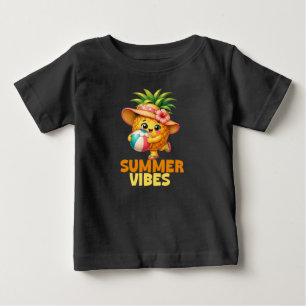 Camiseta De Bebé Niños Lindos Piña Vibraciones de Verano