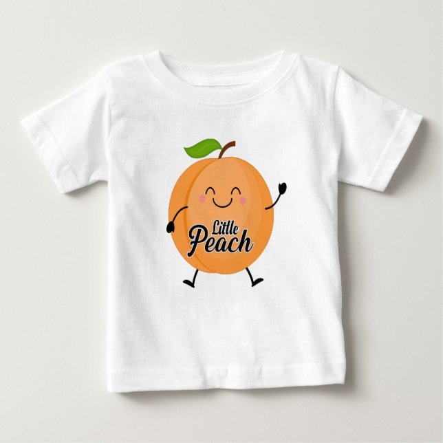 Camiseta De Bebé niños lindos unisex pequeño melocotón (Anverso)