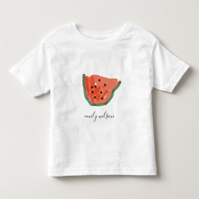 Camiseta De Bebé Niños modernos a mano dibujaron fruta de la sandía (Anverso)