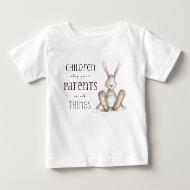 Camiseta De Bebé Niños Obedezcan A Sus Padres-Col 3:20 (Anverso)