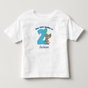Camiseta De Bebé Niños pequeños monos 2º cumpleaños personalizados