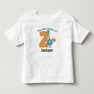 Camiseta De Bebé Niños pequeños monstruos 2 cumpleaños personalizad
